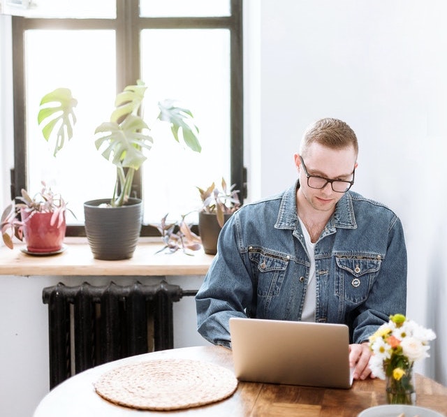 Employee working from home